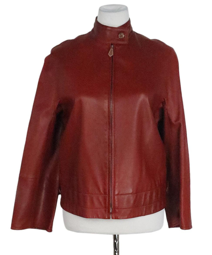 Hermes Red Leather Jacket sz 6 - Michael's Consignment NYC