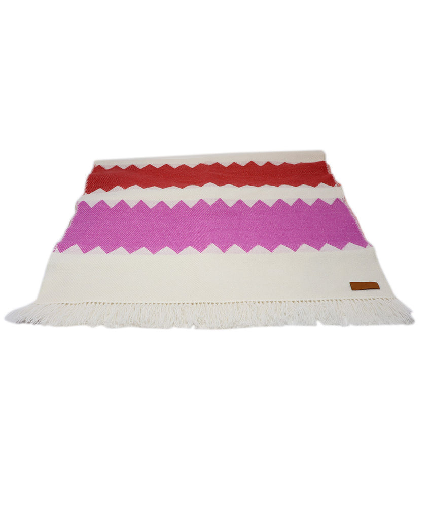 Hermes Peach White & Purple Cashmere Shawl 1