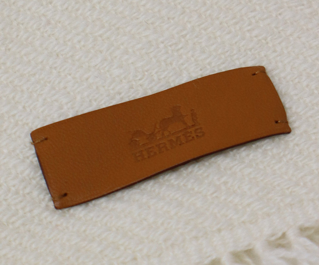 Hermes Peach White & Purple Cashmere Shawl 4