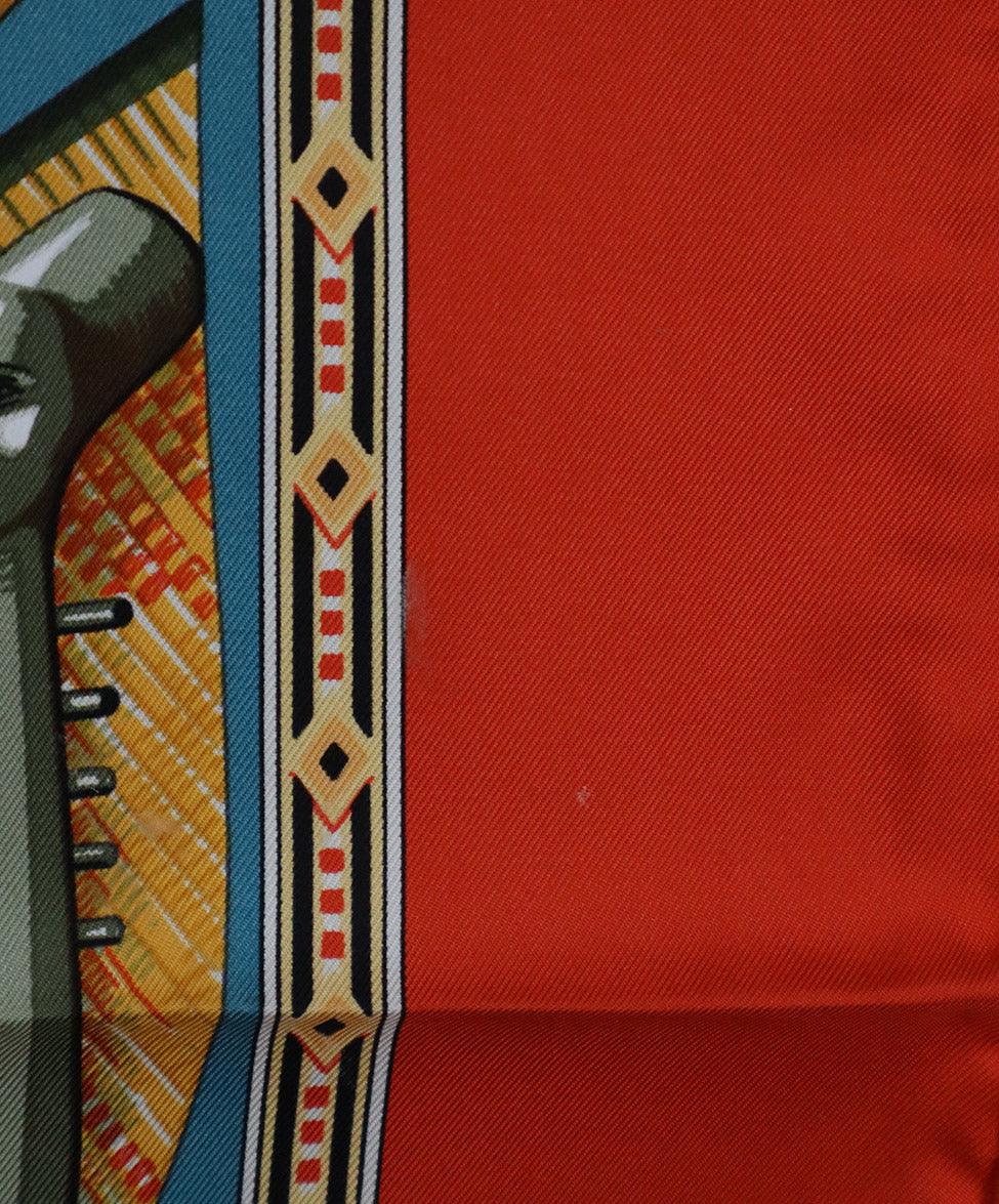 Hermes Au Son Du Tan-Tan Print Silk Scarf l Michael's Luxury
