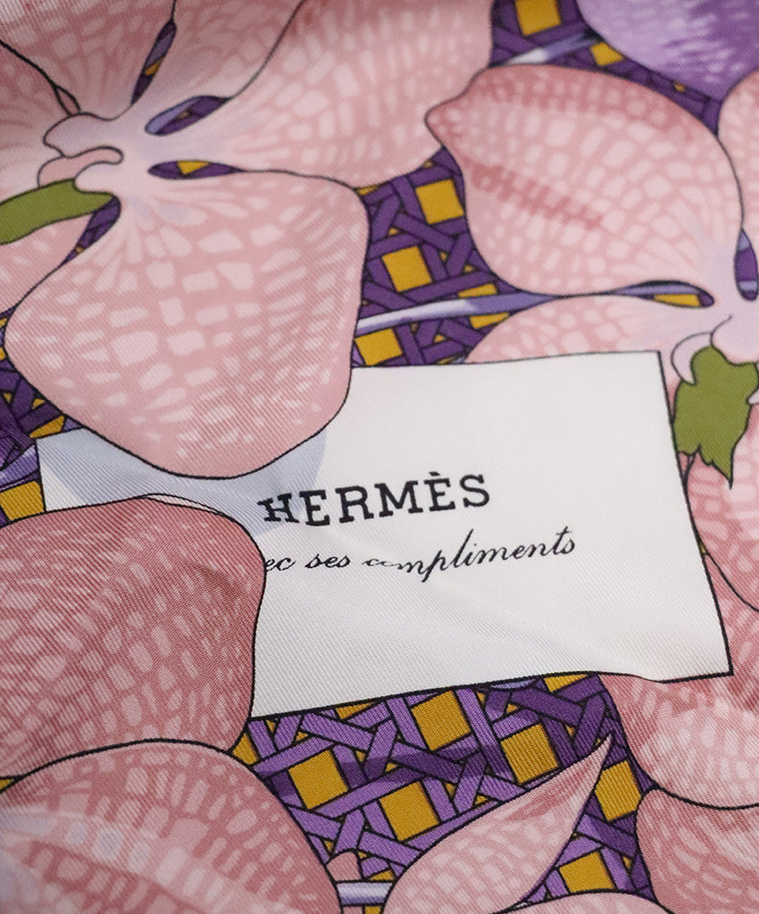 Hermes Souvenirs d'Asie Purple Silk Scarf 4