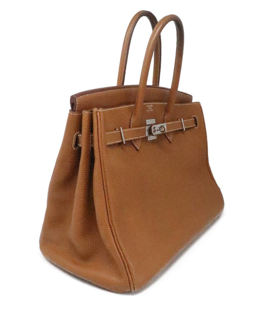 Hermes Neutral Tan Leather Handbag - Michael's Consignment NYC