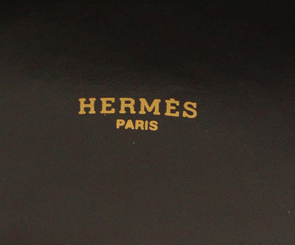 Hermes Black Red Multi Print Enamel Silver Trim Bangle 3