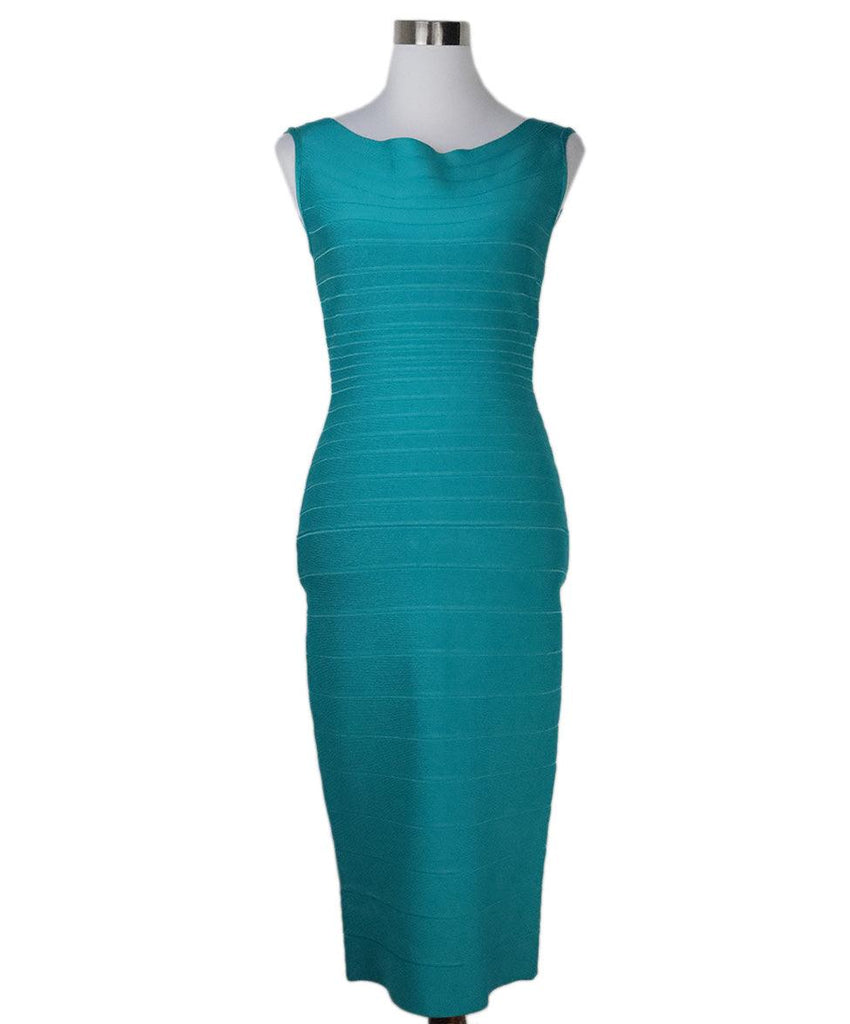 Herve Leger Turquoise Spandex Dress 