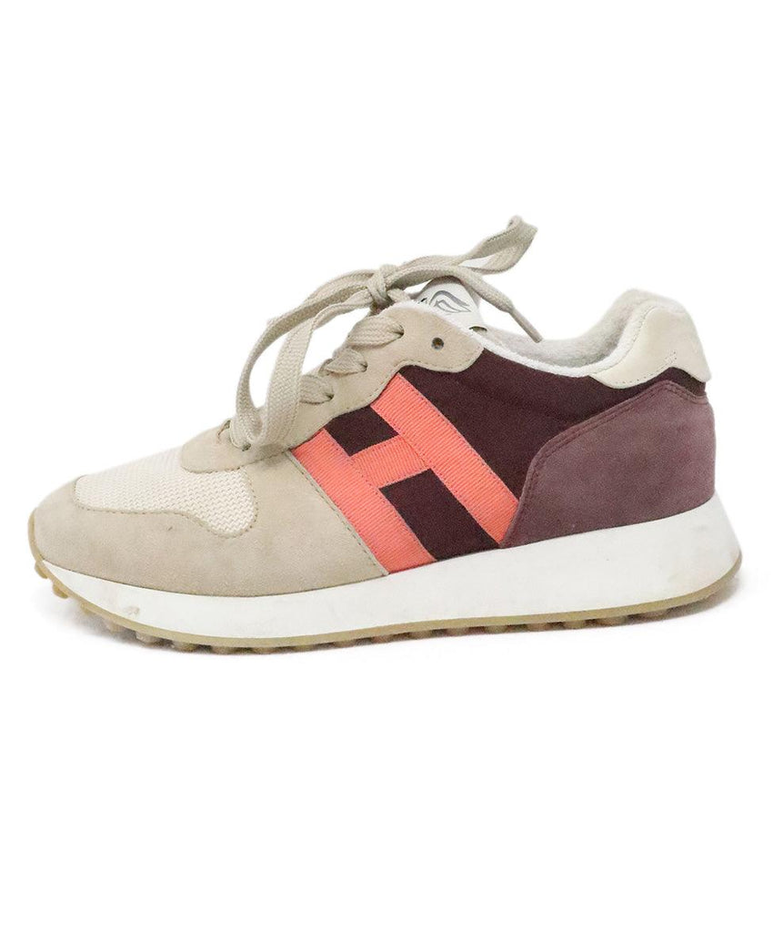 Hogan Beige & Pink Suede Sneakers sz 7 - Michael's Consignment NYC