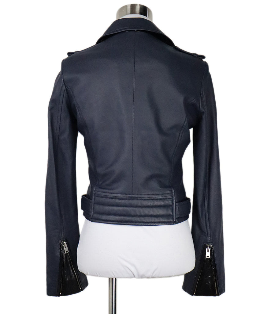 IRO Blue Leather Motorcycle Jacket 2