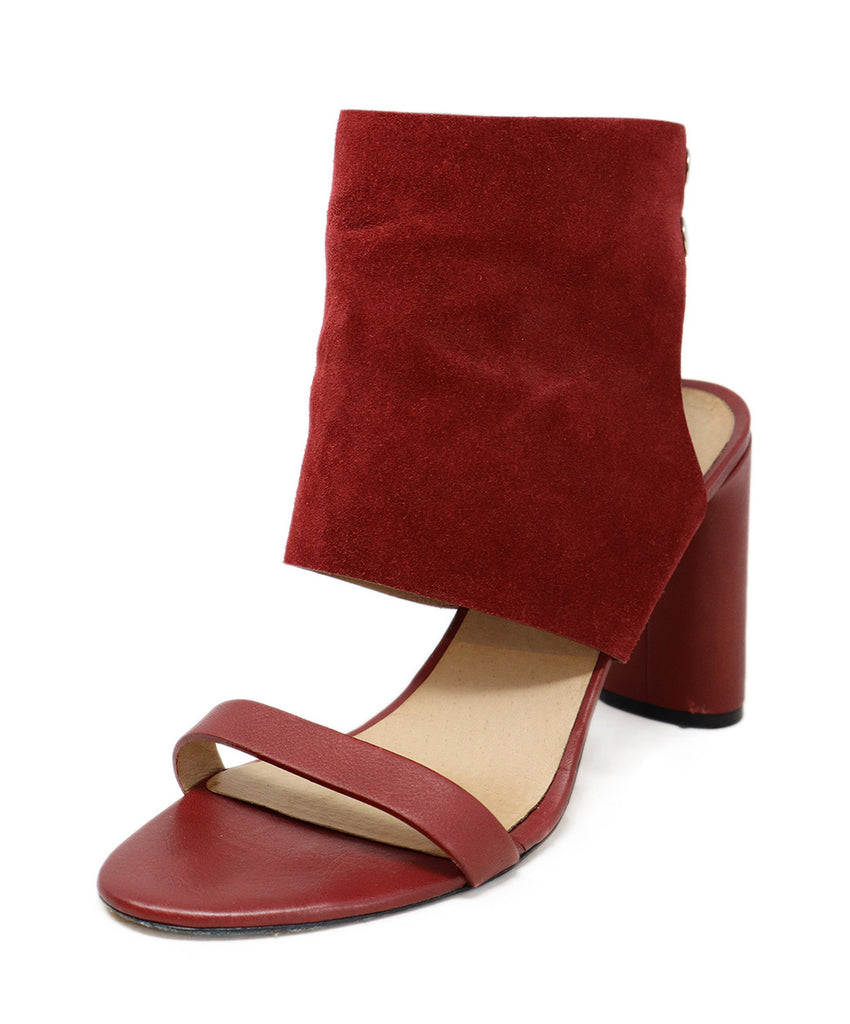 IRO Red Leather Suede Heels 
