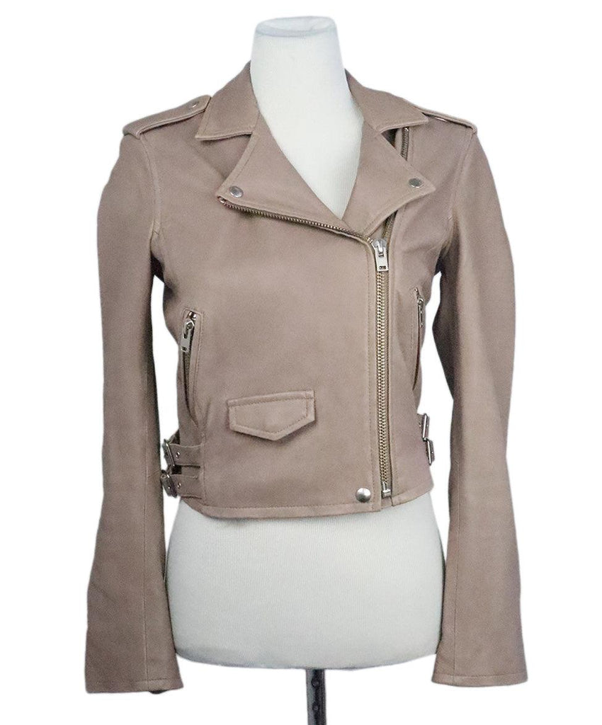 IRO Taupe Leather Jacket sz 2 - Michael's Consignment NYC