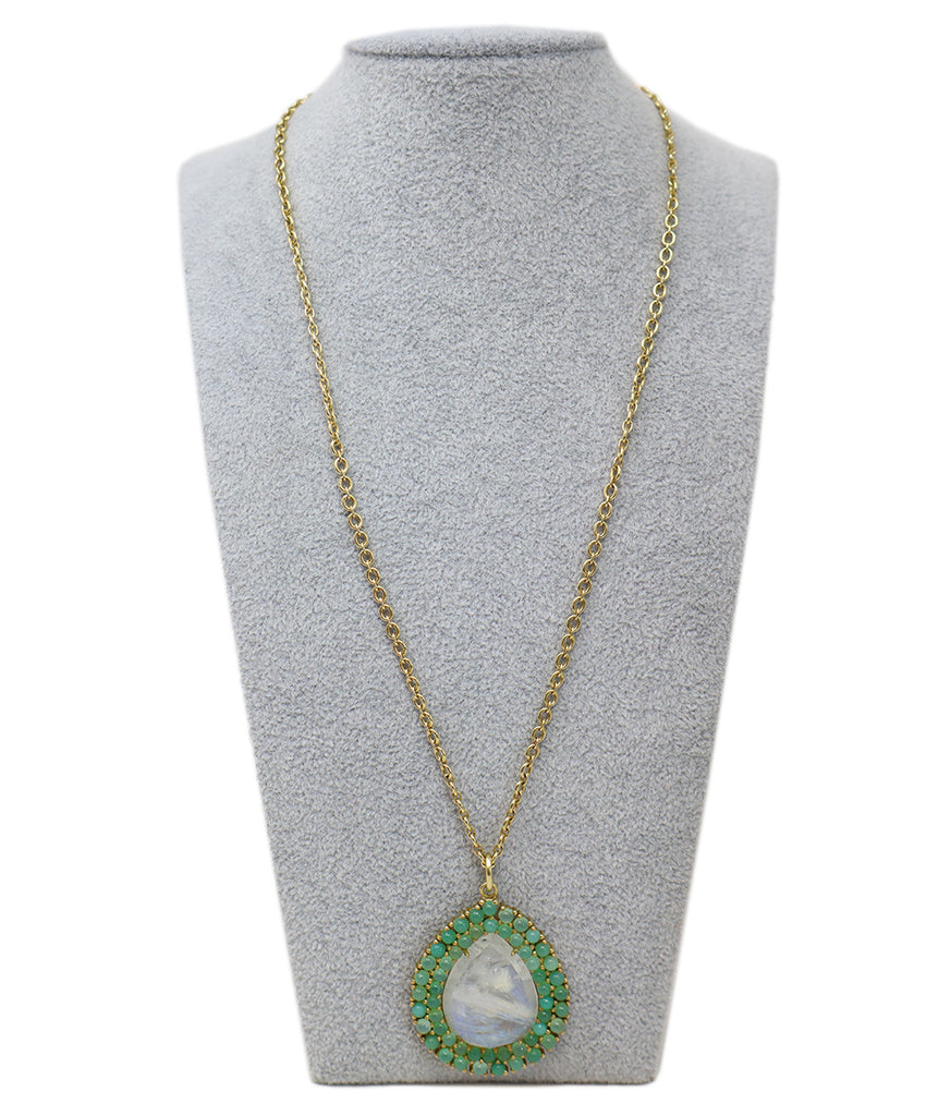 Irene Neuwirth Green Chrysoprase & Moonstone Necklace 