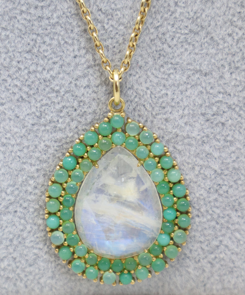 Irene Neuwirth Green Chrysoprase & Moonstone Necklace 2