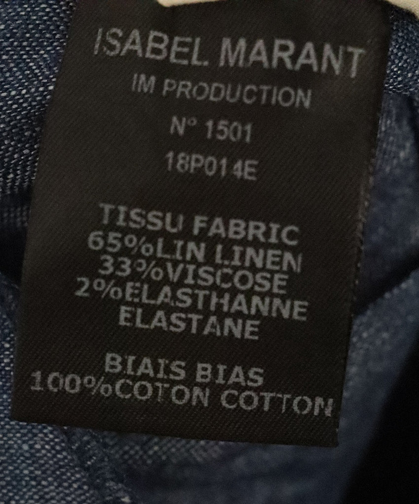 Isabel Marant Blue Linen Ruffle Skirt 4