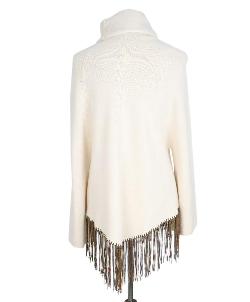 Ivory Cashmere Fringe Poncho sz 6 - Michael's Consignment NYC