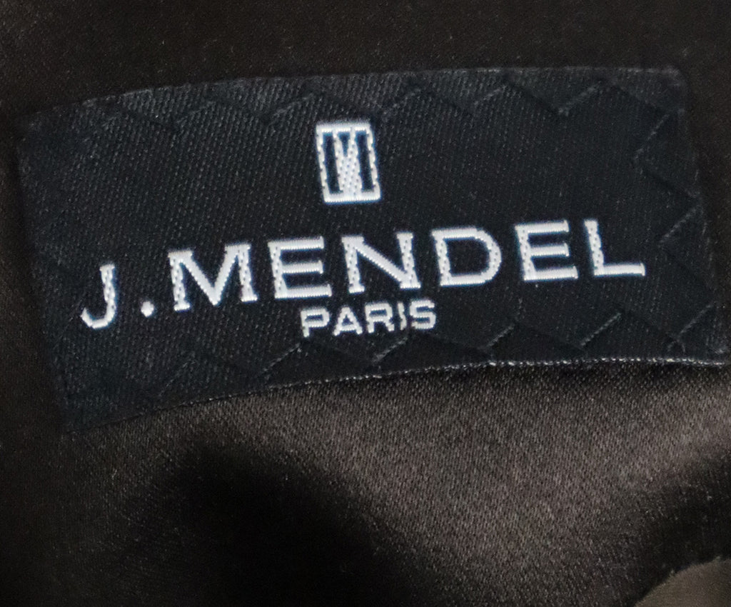 J. Mendel Brown Satin Sable Trim Dress 3