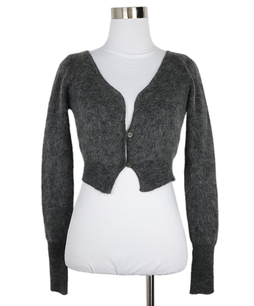 Jacquemus Grey Mohair Cropped Cardigan 