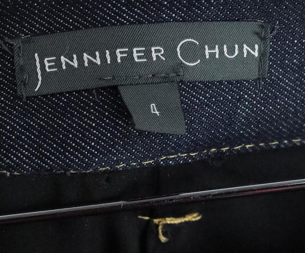 Jennifer Chun Black Leather & Denim Shorts 2