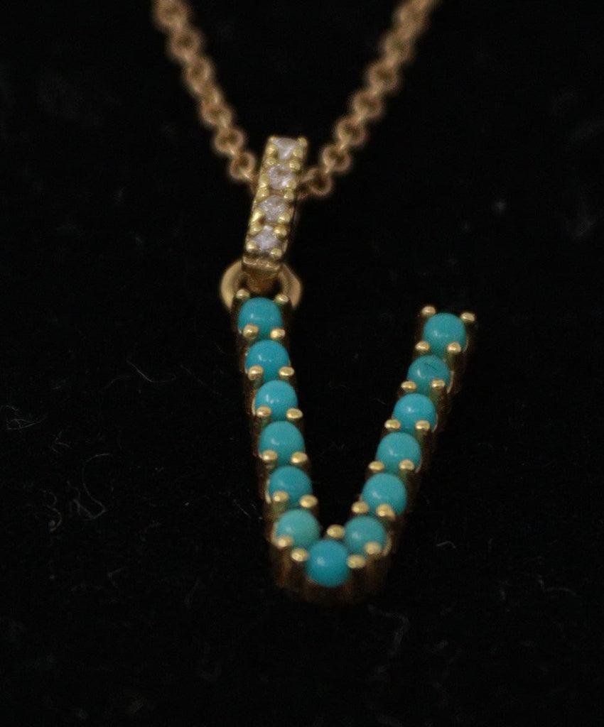 Jennifer Meyer 18K Gold & Turquoise Diamond Necklace - Michael's Consignment NYC
