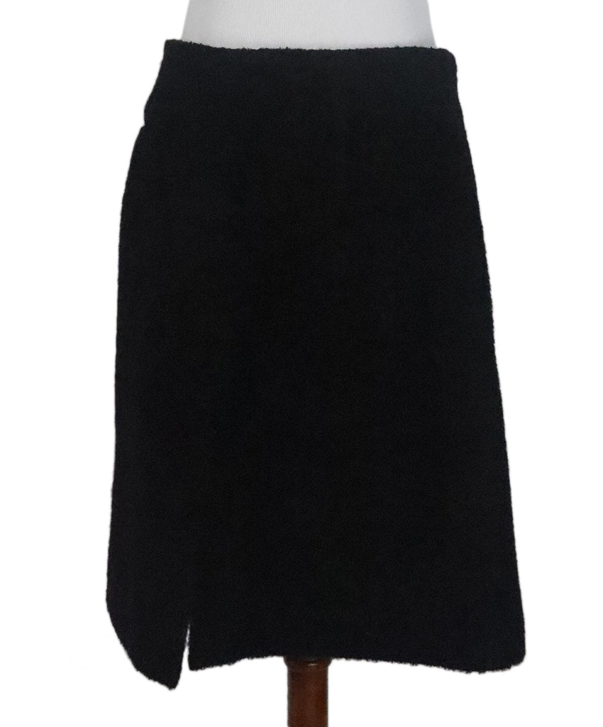 Jil Sander Black Alpaca Wool Skirt 