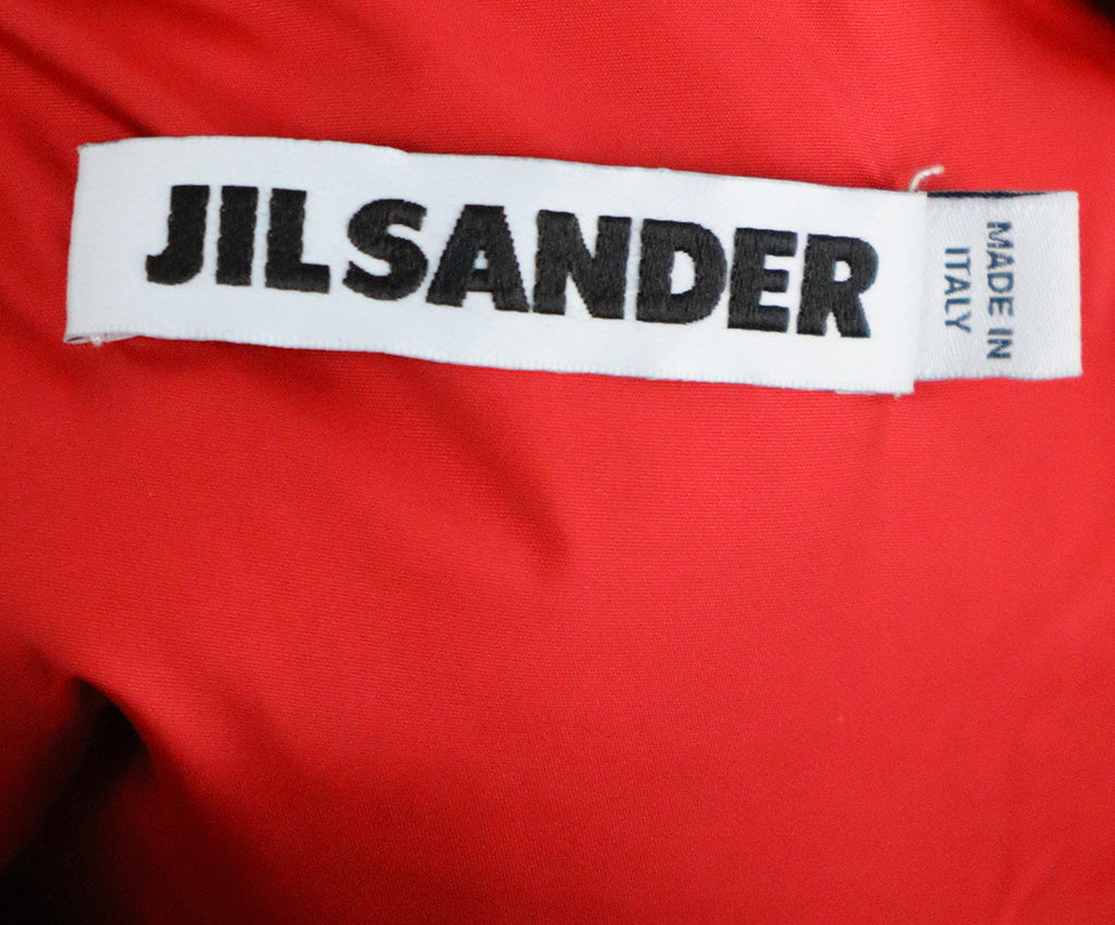 Jil Sander Red Nylon Puffed Overhead Outerwear 3