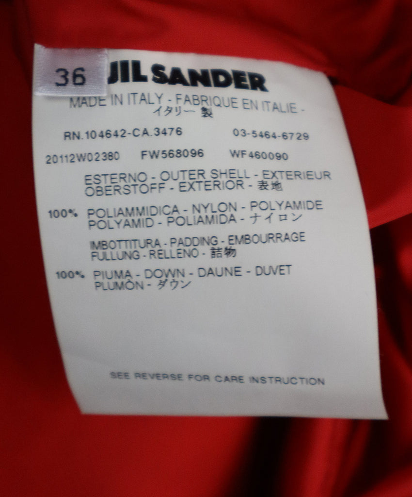 Jil Sander Red Nylon Puffed Overhead Outerwear 4