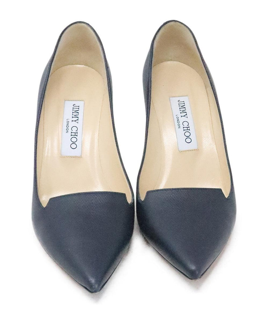 Jimmy Choo Navy Leather Heels sz 8 - Michael's Consignment NYC