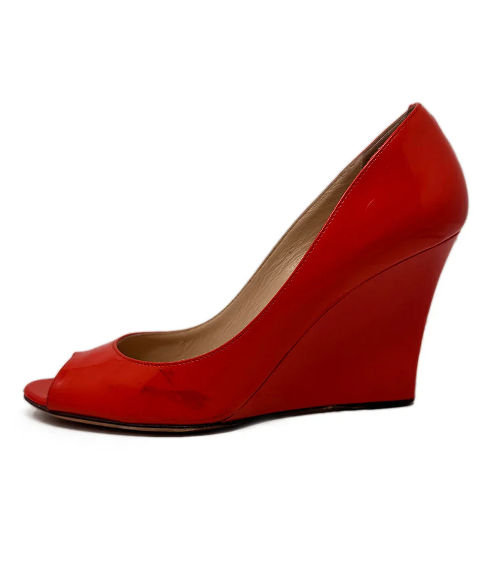 Jimmy Choo Orange Patent Leather Wedges sz36 l Michael's Luxury