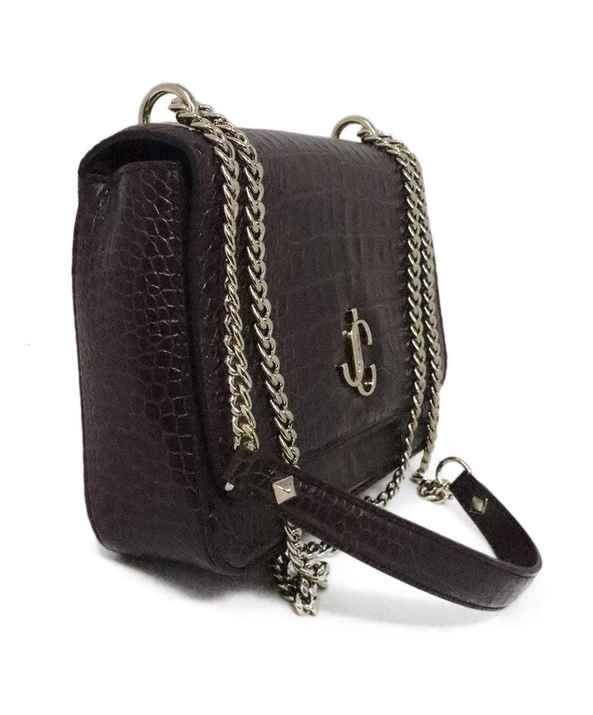 Jimmy Choo Plum Pressed Leather Crossbody - Michael's Consignment NYC