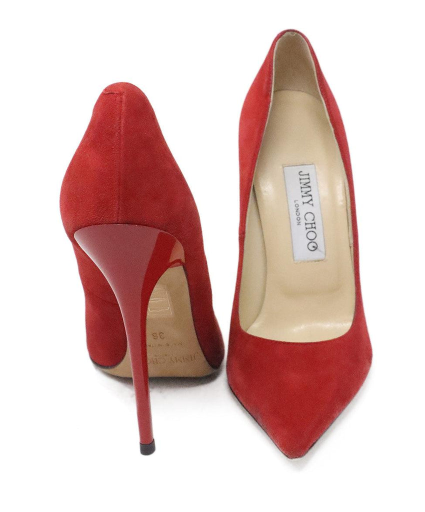 Jimmy Choo Red Suede Heels sz 6 - Michael's Consignment NYC