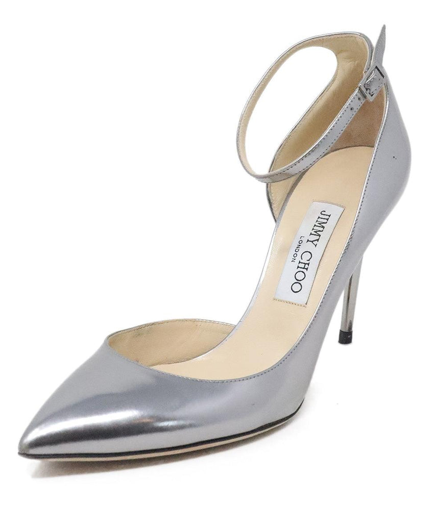 Jimmy Choo Silver Leather Heels sz 9 - Michael's Consignment NYC