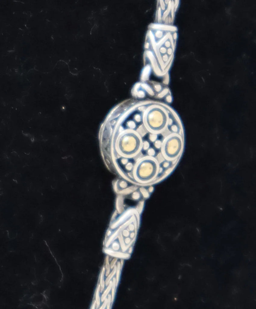 John Hardy Sterling Silver & 18K Gold Stone Necklace - Michael's Consignment NYC