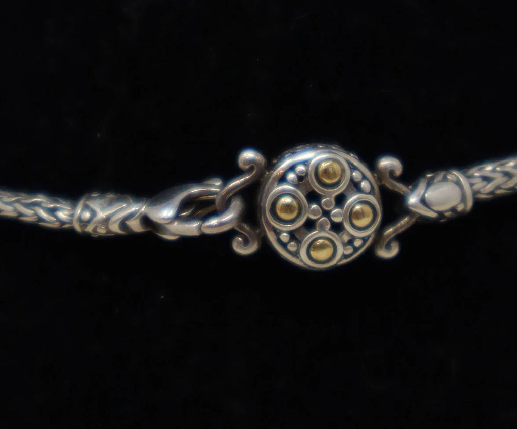 John Hardy Sterling Silver & 18K Gold Stone Necklace - Michael's Consignment NYC