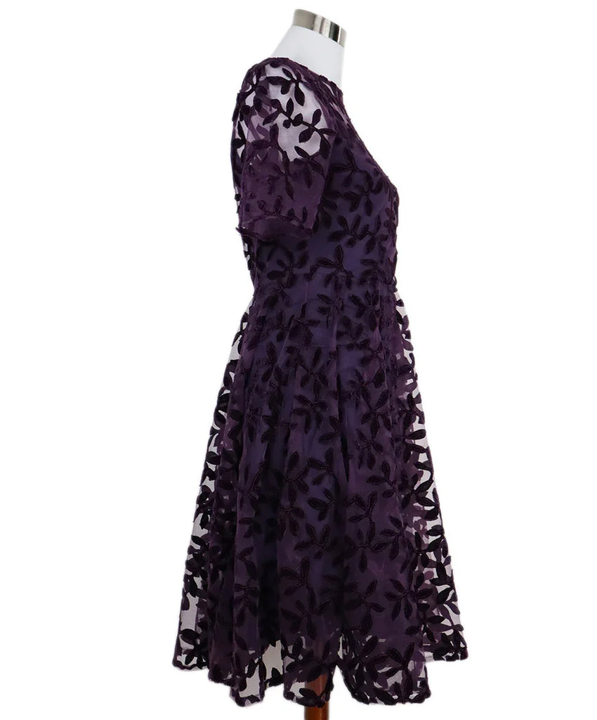 Johnny Was Purple Velvet Floral Dress sz 6 - Michael's Consignment NYC