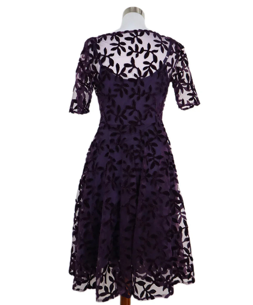 Johnny Was Purple Velvet Floral Dress sz 6 - Michael's Consignment NYC