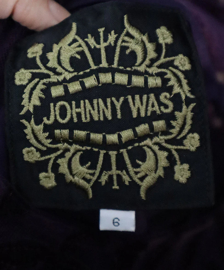 Johnny Was Purple Velvet Floral Dress sz 6 - Michael's Consignment NYC