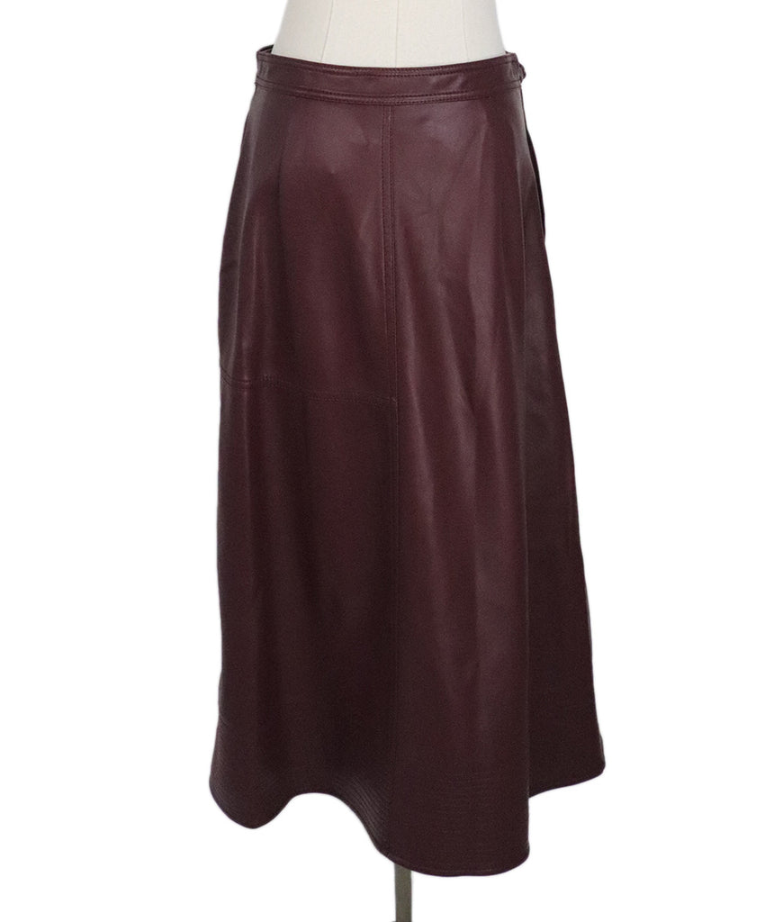 Jonathan Simkhai Burgundy Faux Leather Skirt 2