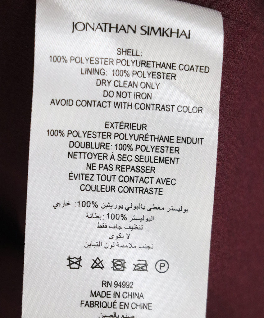 Jonathan Simkhai Burgundy Faux Leather Skirt 4