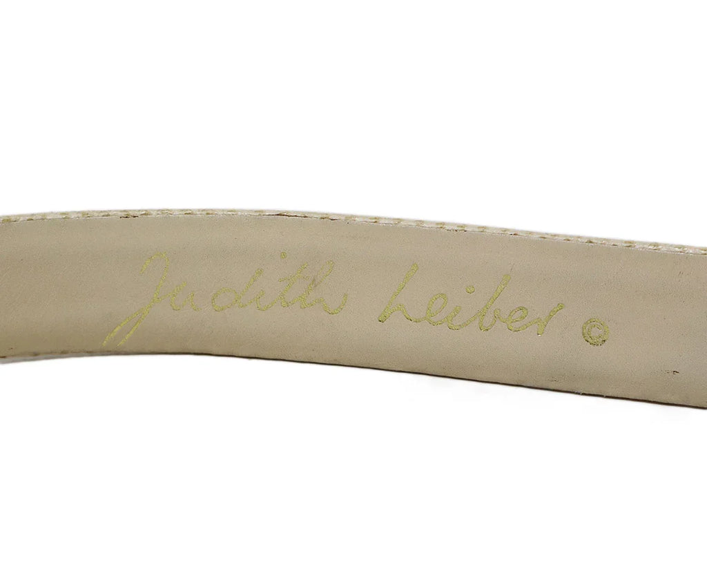 Judith Leiber Vintage Cream Leather & Stone Belt - Michael's Consignment NYC