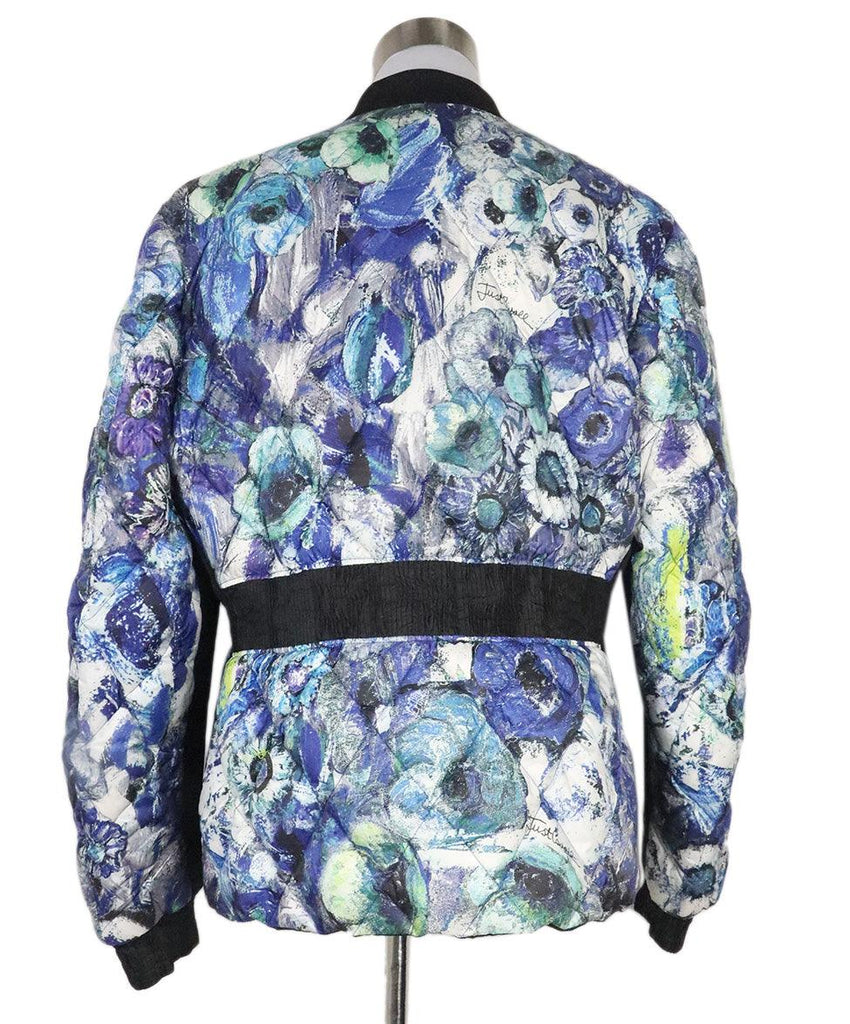 Justcavalli Blue & Green Print Quilted Jacket 2