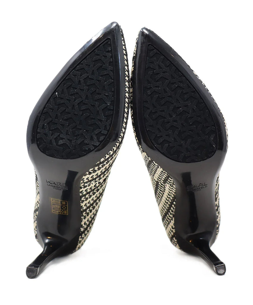 Karl Lagerfeld B&W Woven Heels sz 7.5 - Michael's Consignment NYC