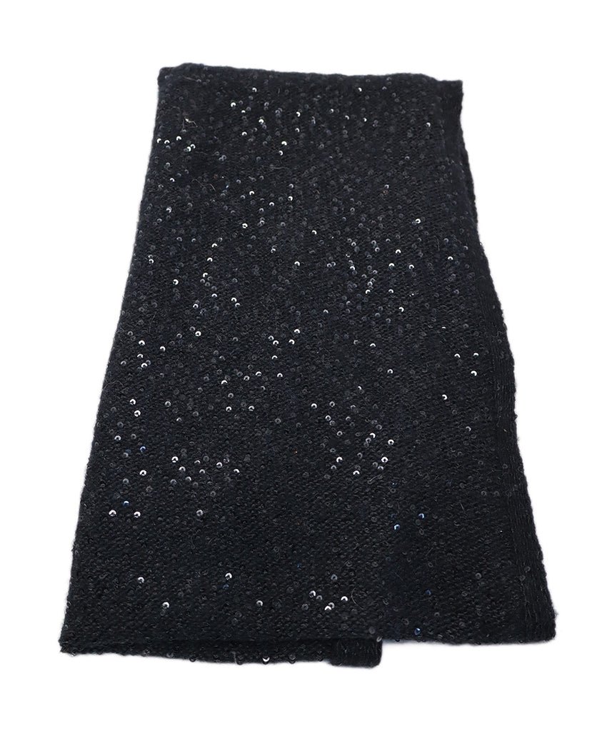 Kate Spade Black Sequin Knit Shawl 1