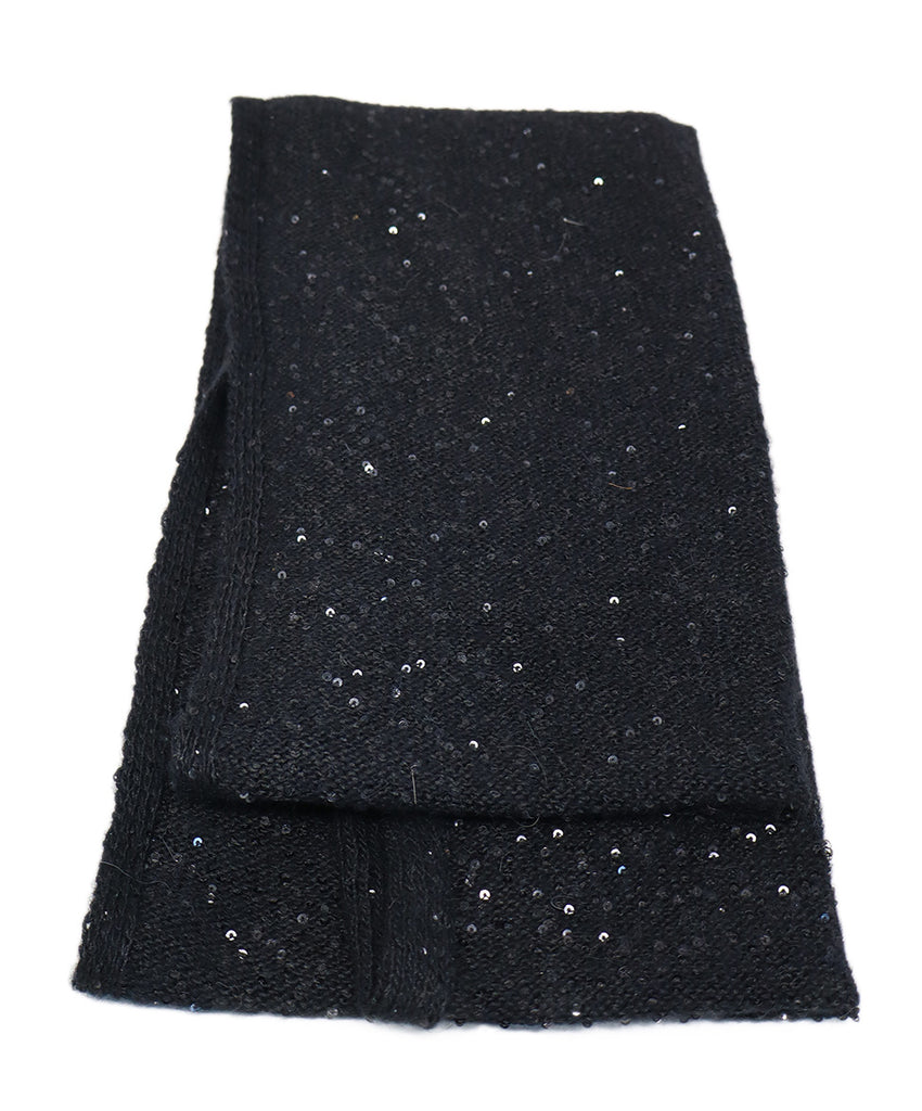 Kate Spade Black Sequin Knit Shawl 2