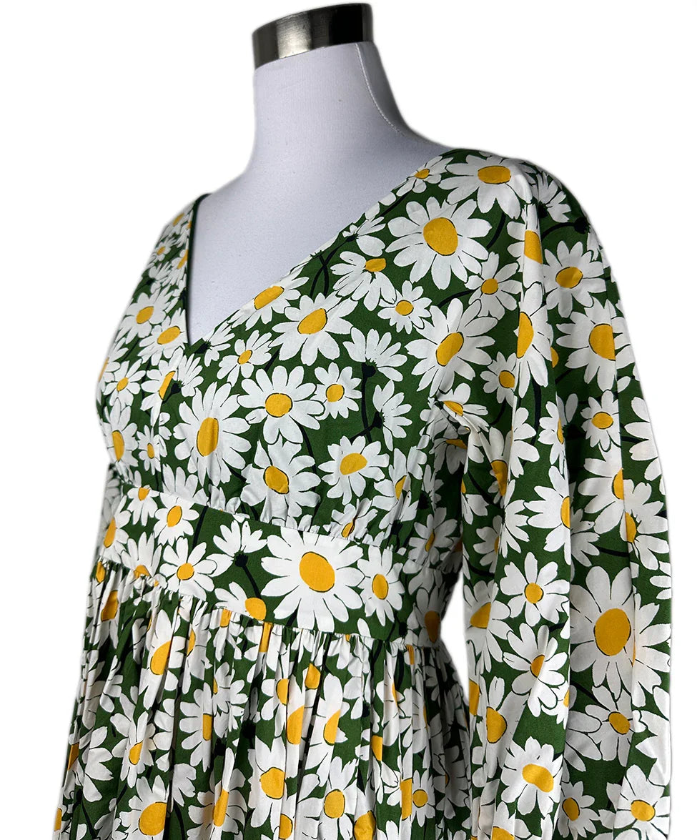 Kate Spade Green Daisy Floral Print Cotton Maxi Dress sz 8 l Michael's  Luxury Consignment – Michael's Consignment NYC