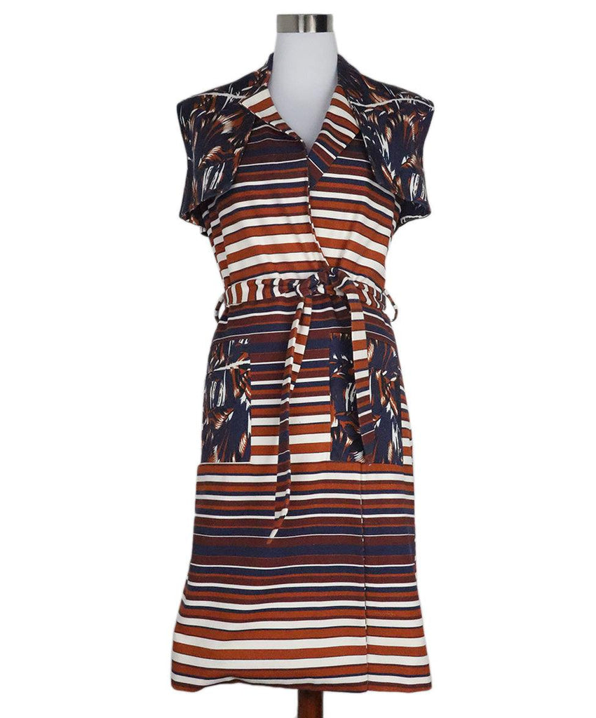 Kenzo Orange & Blue Striped Dress sz 10 - Michael's Consignment NYC