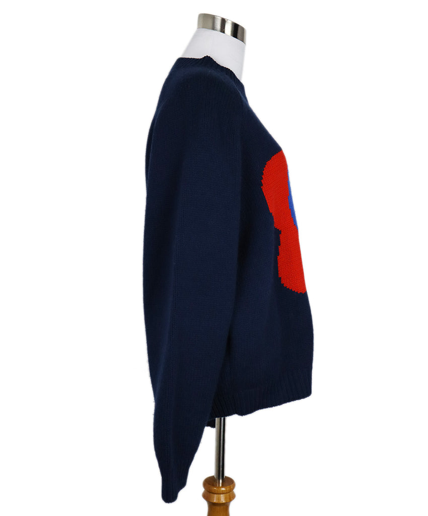 Kenzo Navy & Red Floral Knit Sweater 1