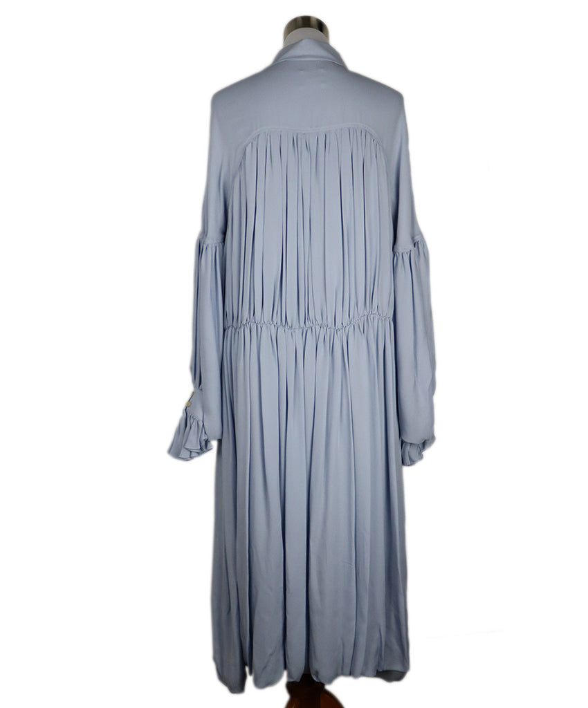 Khaite Long Periwinkle Pleated Silk Dress 2