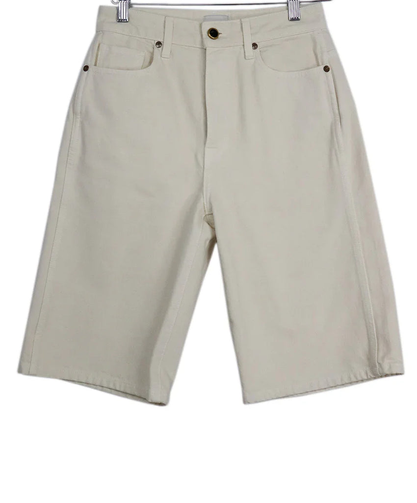 Khaite Cream Denim Long Shorts sz 4 - Michael's Consignment NYC