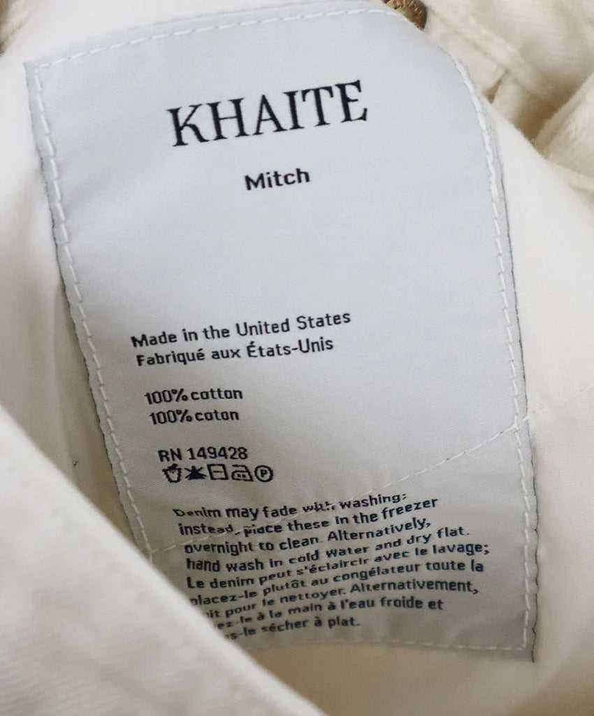 Khaite Cream Denim Long Shorts sz 4 - Michael's Consignment NYC