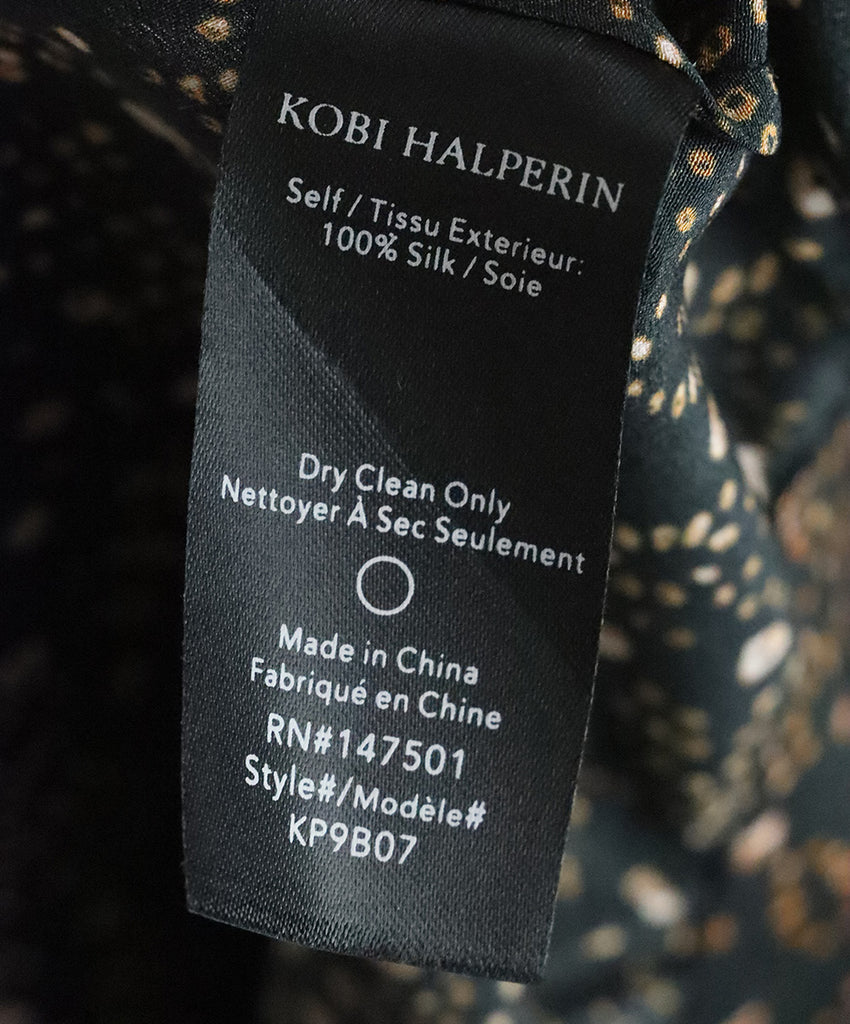 Kobi Halperin Orange & Black Print Silk Top 4