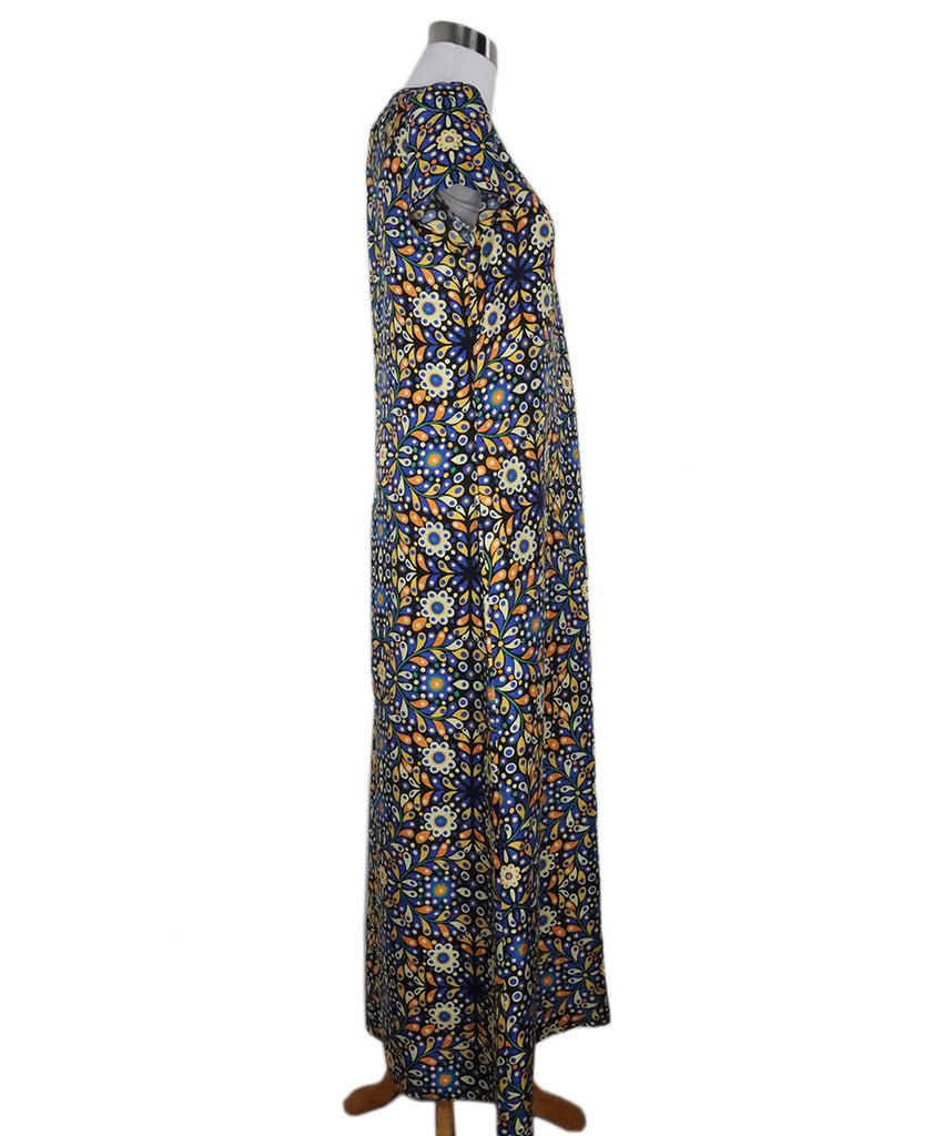 La DoubleJ Blue & Yellow Print Silk Dress 1