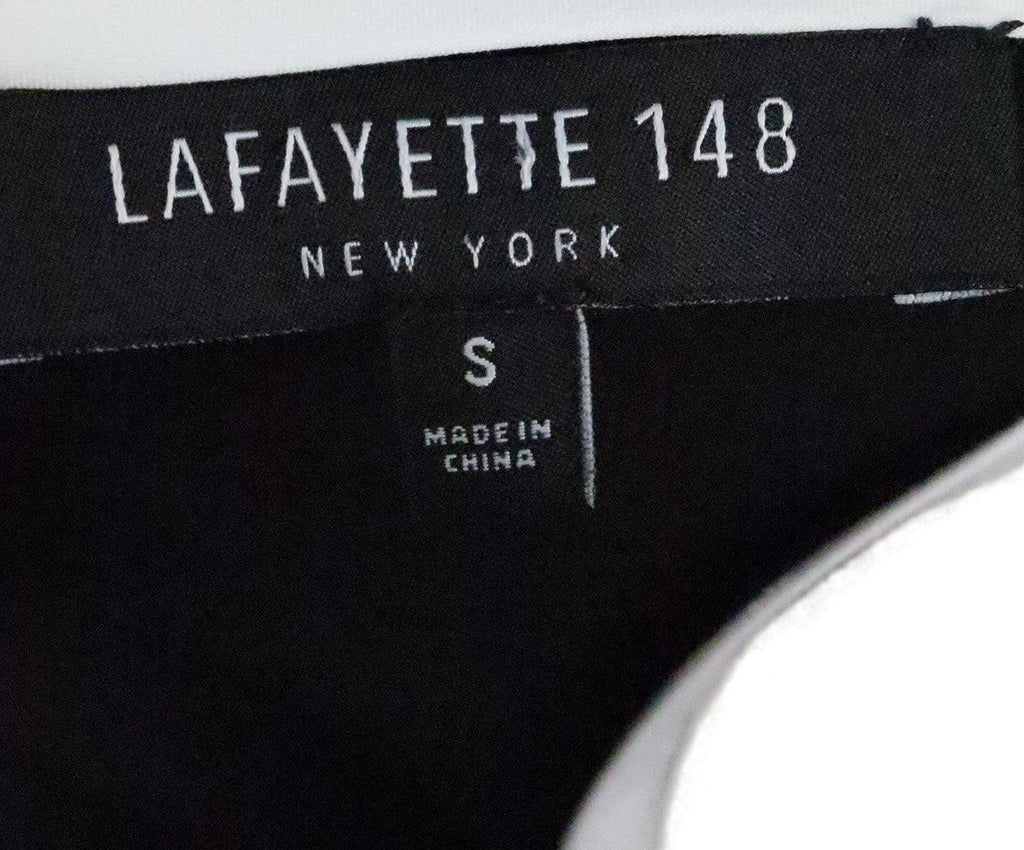Lafayette Black Silk Blouse w/ White Trim sz 6 - Michael's Consignment NYC