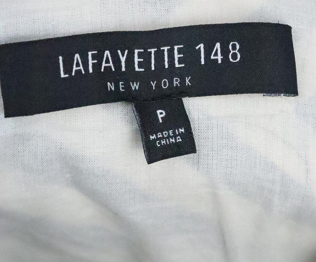 Lafayette Blue & Cream Striped Linen Dress 3